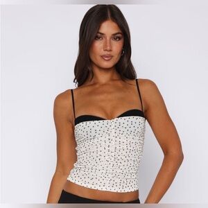 Remind Me Again Bustier Cream Polka Dot